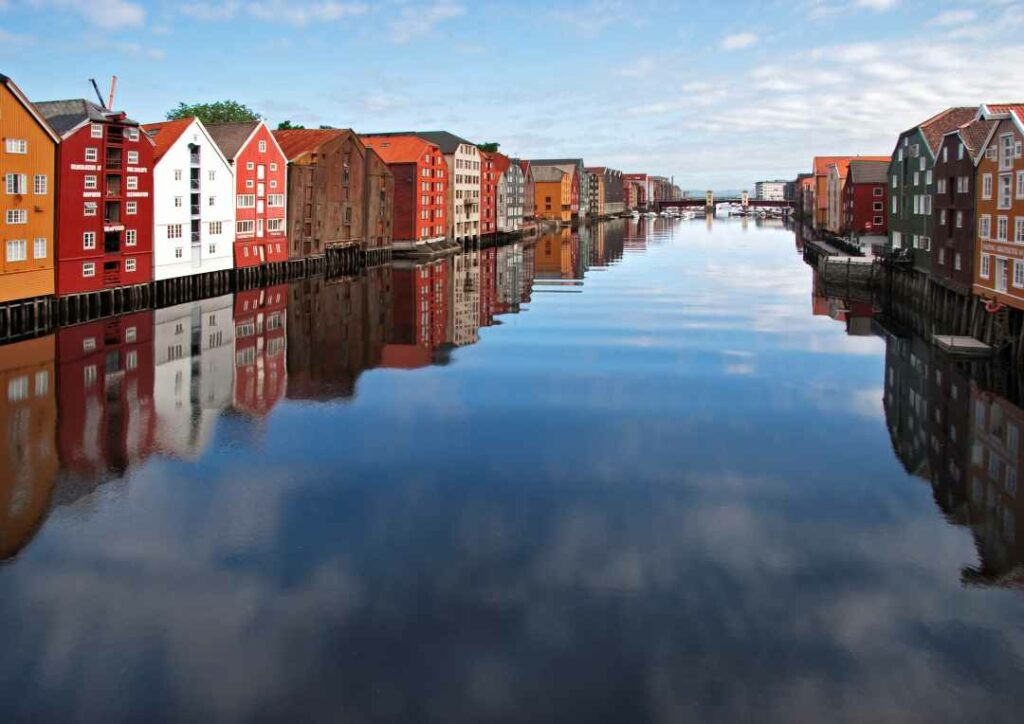 Things to do in Norway. Here is the docks of Trondheim, a city just below the polar circle in Norway!