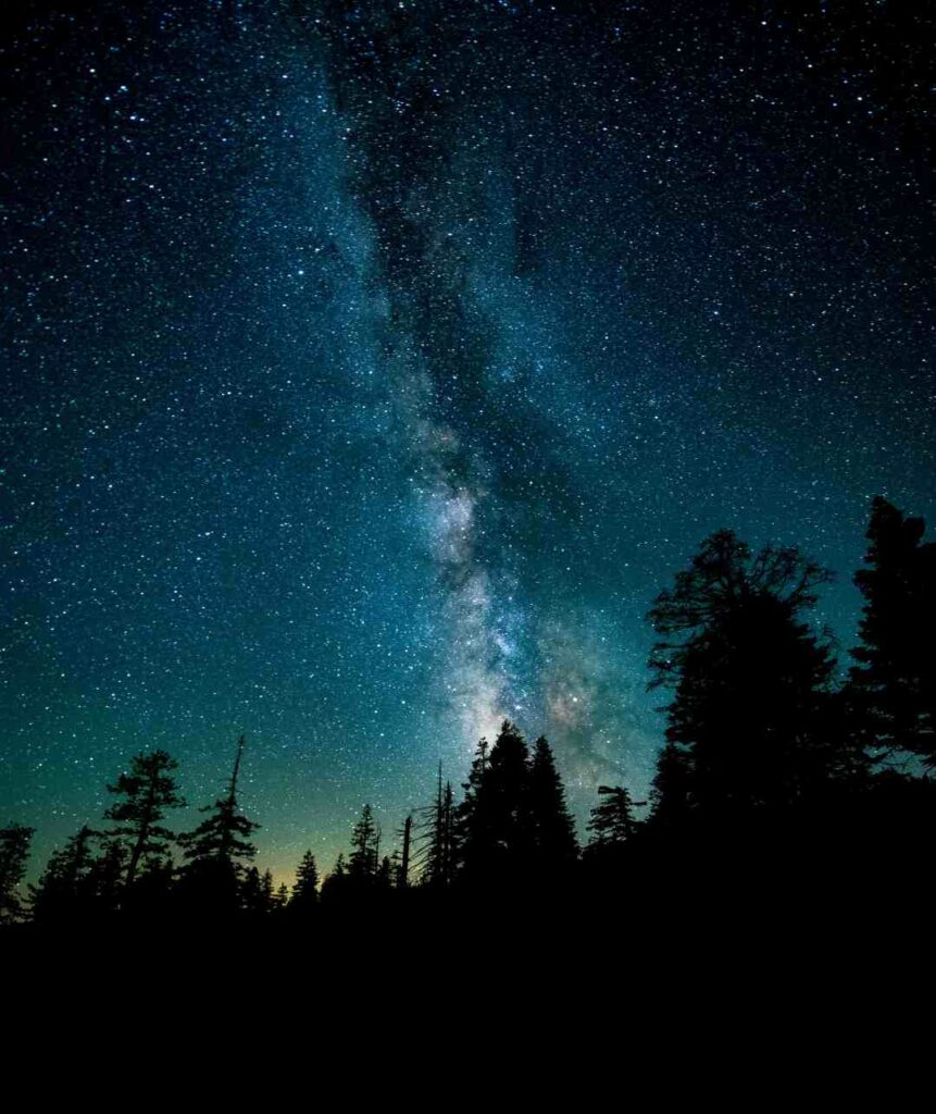 The increidible billions of light stars in the deep blue sky from a completely dark place in nature