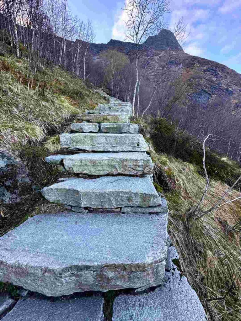 Reinebringen Hike Sherpa Stairs in Reine Lofoten